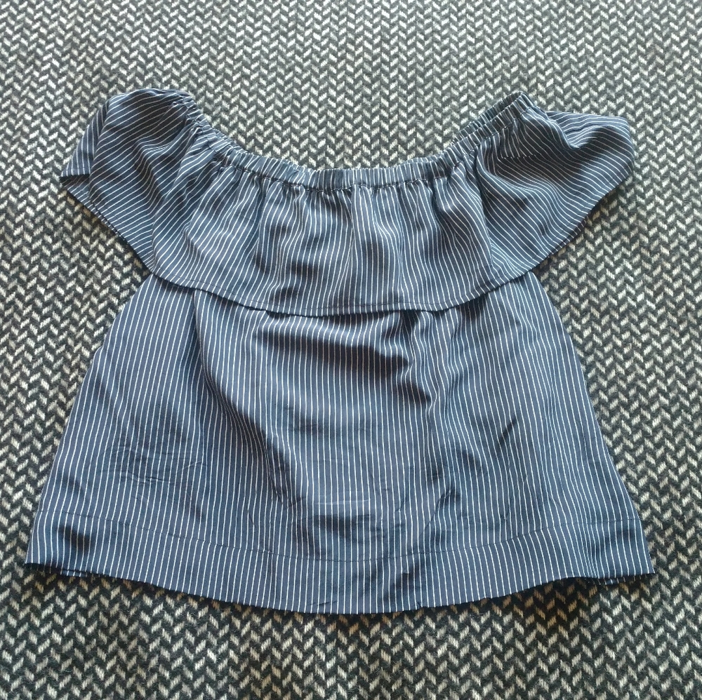 Madewell Striped Nautical Peasant Blouse